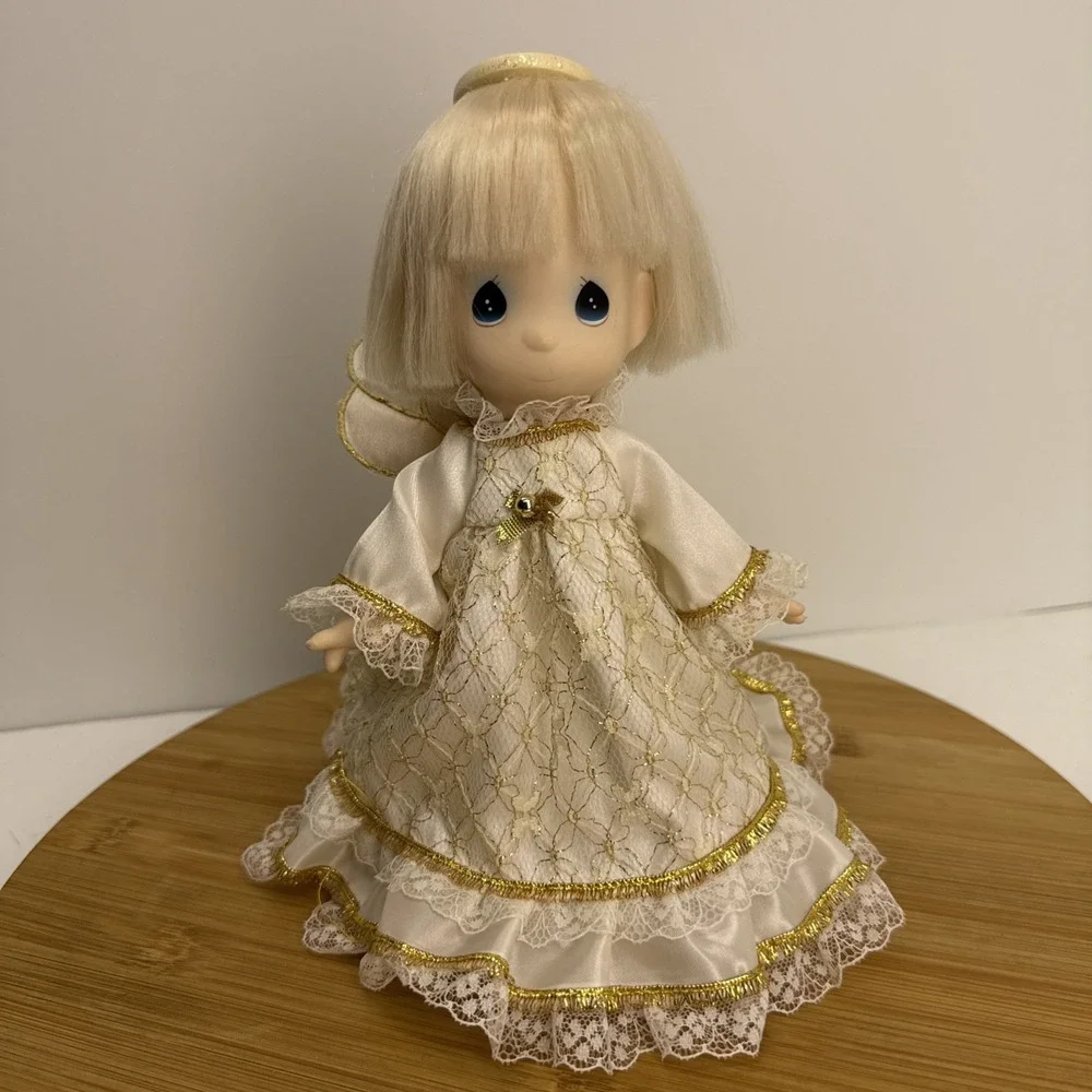 Vintage Enesco Precious Moments Angel Doll Christmas Tree Topper Holiday 1990